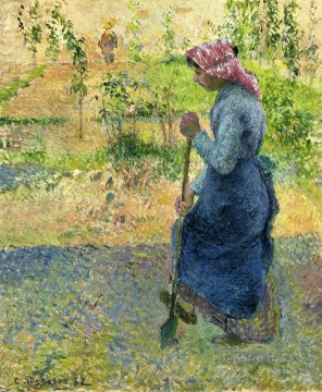 paysanne Couchant 1882 Camille Pissarro Pinturas al óleo